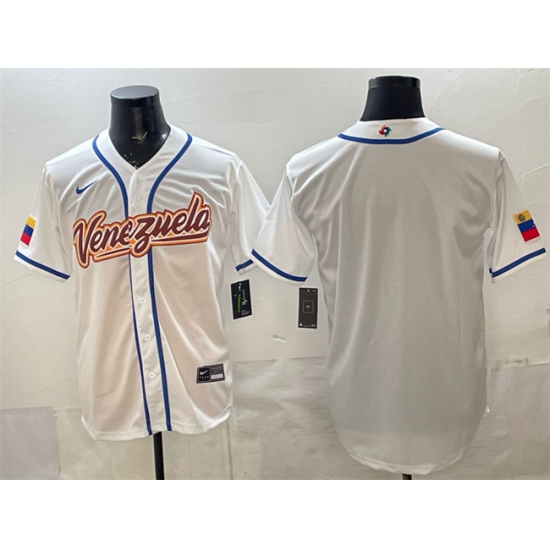 Men's Venezuela Baseball Blank White 2026 World Baseball Classic Home Stadium Stitched Jersey - Ujersey