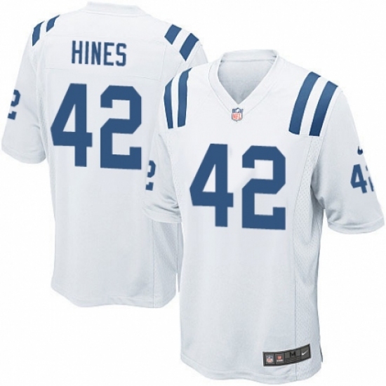 Men's Nike Indianapolis Colts #42 Nyheim Hines Game White NFL Jersey - Ujersey