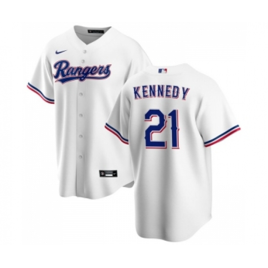 Men's Texas Rangers #21 Ian Kennedy White Cool Base Stitched Baseball Jersey - Ujersey