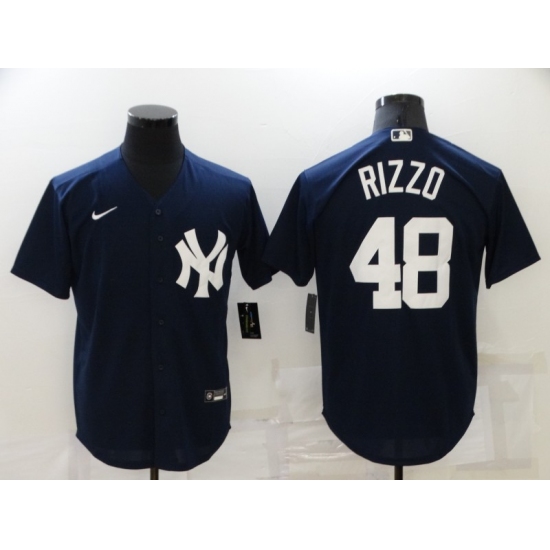Men's New York Yankees #48 Anthony Rizzo Navy Game Jersey - Ujersey
