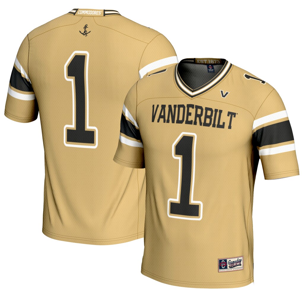 Youth GameDay Greats #1 Gold Vanderbilt Commodores Football Jersey - Ujersey