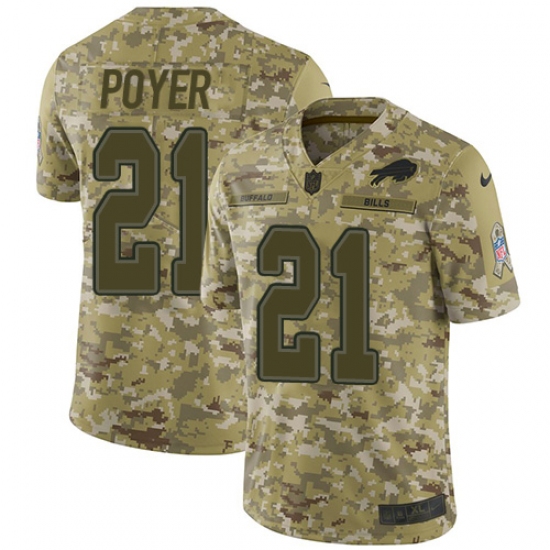 Youth Nike Buffalo Bills #21 Jordan Poyer Limited Camo 2018 Salute to Service NFL Jersey