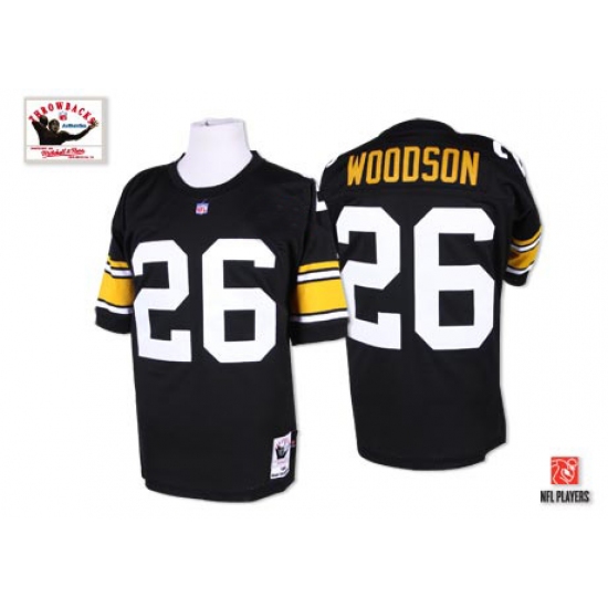 Mitchell And Ness Pittsburgh Steelers #26 Rod Woodson Black Team Color Authentic Throwback NFL Jersey - Ujersey