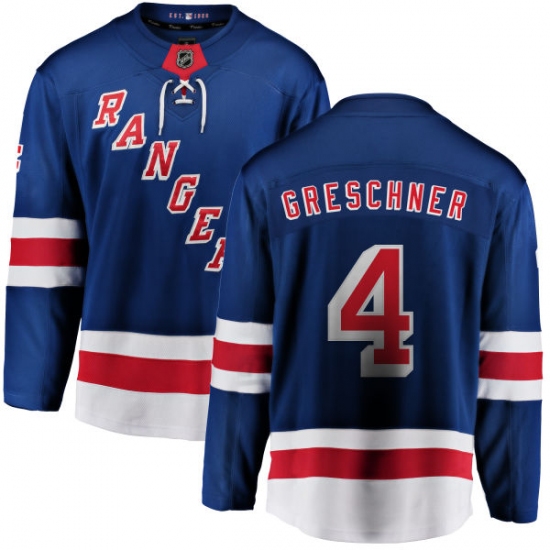 Men's New York Rangers #4 Ron Greschner Fanatics Branded Royal Blue Home Breakaway NHL Jersey - Ujersey