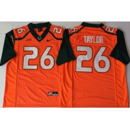 Miami Hurricanes 26 Sean Taylor Orange Nike College Football Jersey - Ujersey