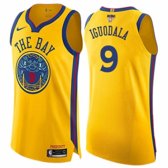 Youth Nike Golden State Warriors #9 Andre Iguodala Swingman Gold 2018 NBA Finals Bound NBA Jersey - City Edition - Ujersey