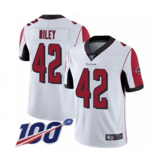 Men's Atlanta Falcons #42 Duke Riley White Vapor Untouchable Limited Player 100th Season Football Jersey - Ujersey