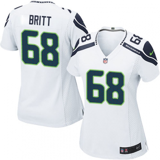 Women's Nike Seattle Seahawks #68 Justin Britt Game White NFL Jersey - Ujersey