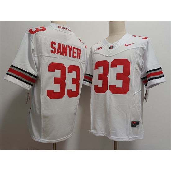 Men's Ohio State Buckeyes #33 Jack Sawyer White 2025 F.U.S.E. Limited Stitched Jersey - Ujersey