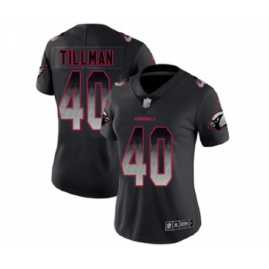 Women's Arizona Cardinals #40 Pat Tillman Limited Black Smoke Fashion Football Jersey - Ujersey
