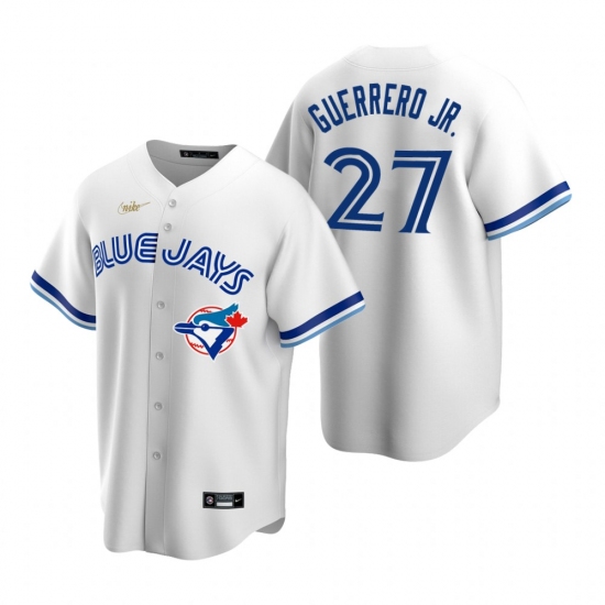 Men's Nike Toronto Blue Jays #27 Vladimir Guerrero Jr. White Cooperstown Collection Home Stitched Baseball Jersey - Ujersey