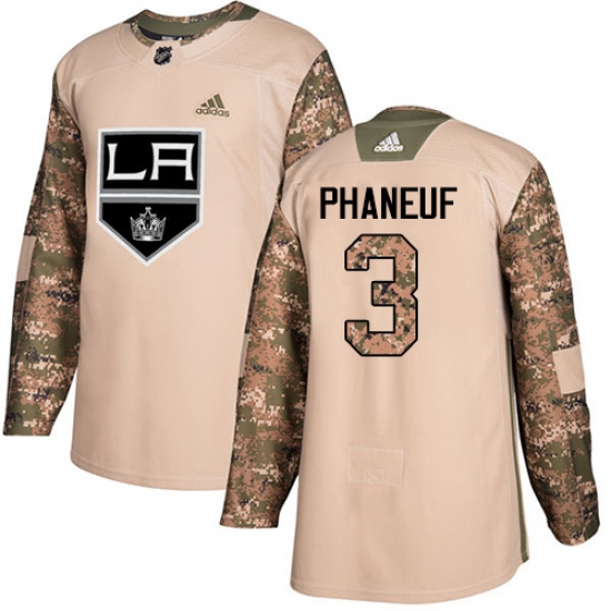 Men's Adidas Los Angeles Kings #3 Dion Phaneuf Authentic Camo Veterans Day Practice NHL Jersey - Ujersey