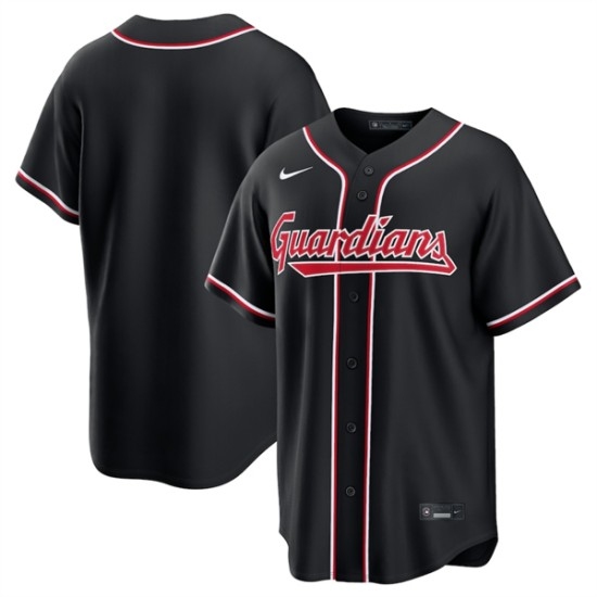 Men's Cleveland Guardians Blank 2026 Black Out Stitched Baseball Jersey - Ujersey