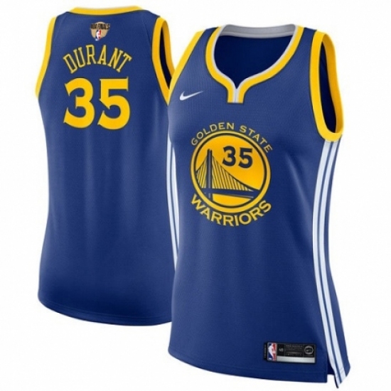 Women's Nike Golden State Warriors #35 Kevin Durant Swingman Royal Blue Road 2018 NBA Finals Bound NBA Jersey - Icon Edition - Ujersey
