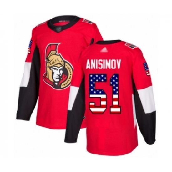 Youth Ottawa Senators #51 Artem Anisimov Authentic Red USA Flag Fashion Hockey Jersey - Ujersey