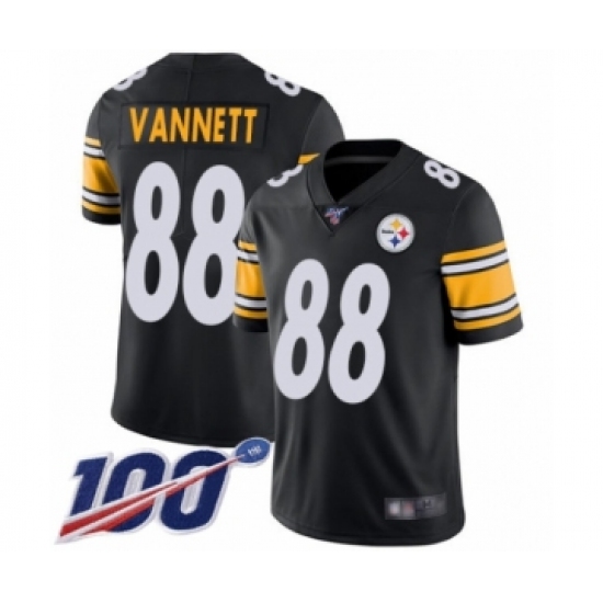Youth Pittsburgh Steelers #88 Nick Vannett Black Team Color Vapor Untouchable Limited Player 100th Season Football Jersey - Ujersey
