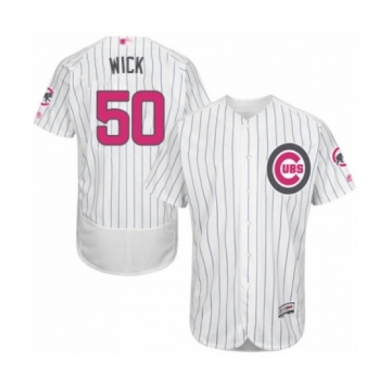 Men's Chicago Cubs #50 Rowan Wick Authentic White 2016 Mother's Day Fashion Flex Base Baseball Player Jersey