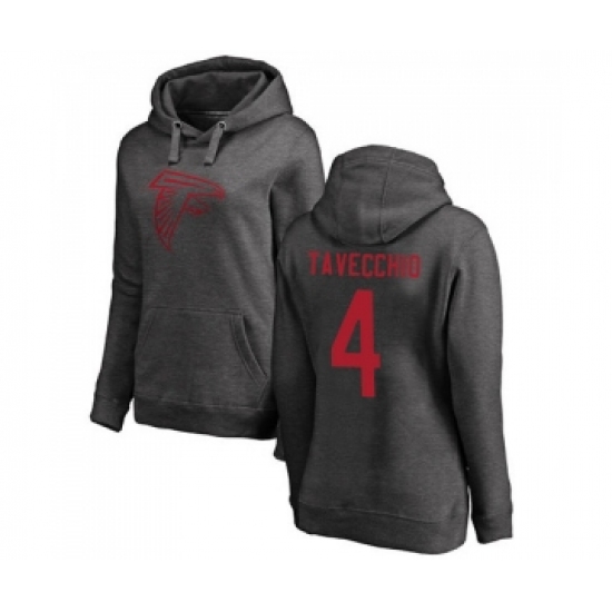 Football Women's Atlanta Falcons #4 Giorgio Tavecchio Ash One Color Pullover Hoodie - Ujersey