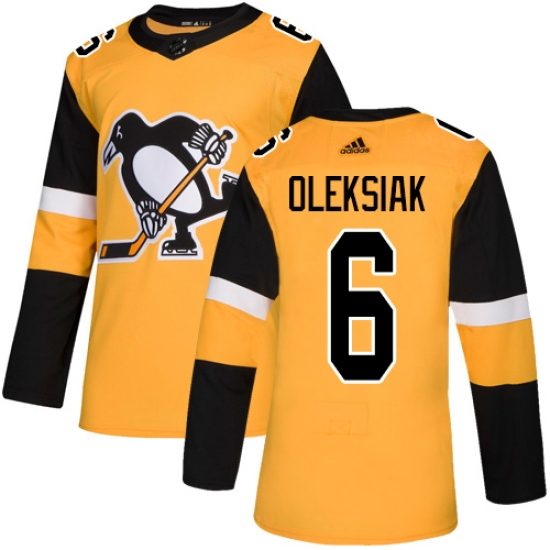 Youth Adidas Pittsburgh Penguins #6 Jamie Oleksiak Authentic Gold Alternate NHL Jersey - Ujersey
