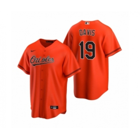 Youth Baltimore Orioles #19 Chris Davis Nike Orange 2020 Replica Alternate Jersey - Ujersey