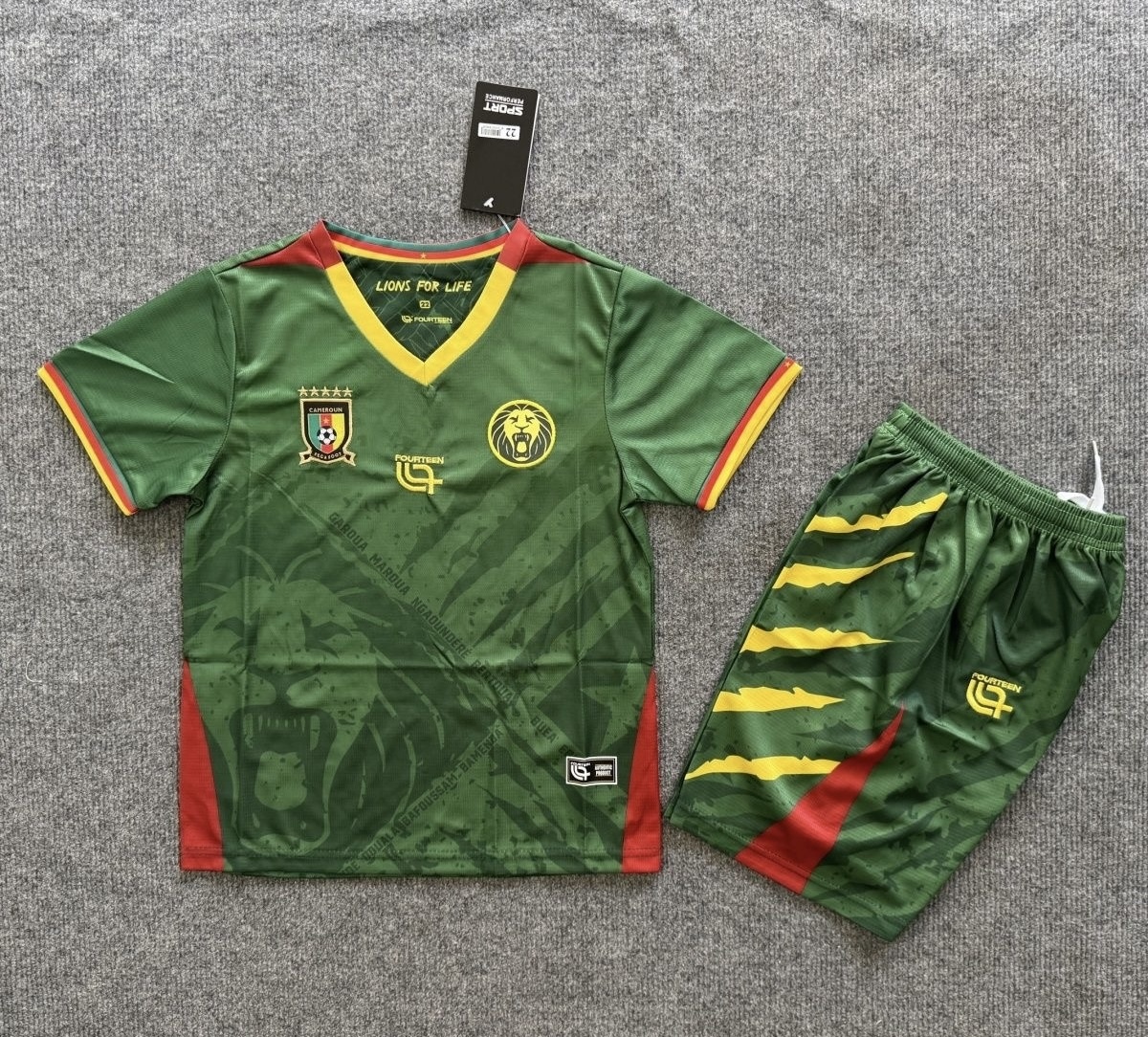 Cameroon Soccer Jersey Home Kids Kit Jersey+Shorts 2025 - Ujersey NHL