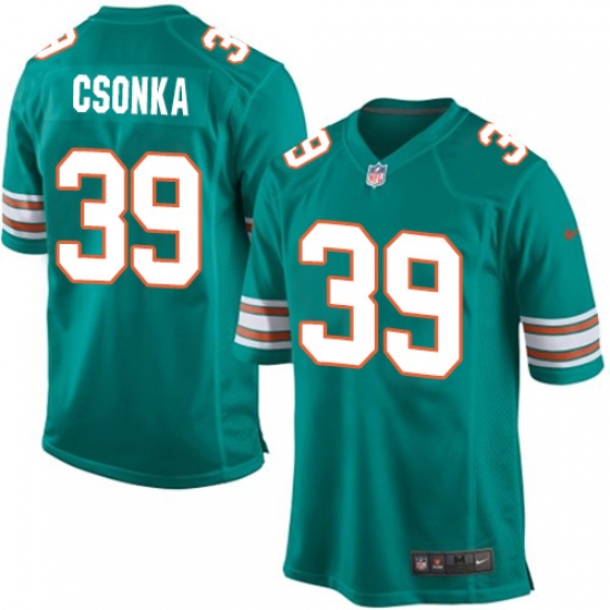 Men's Nike Miami Dolphins #39 Larry Csonka Game Aqua Green Alternate NFL Jersey - Ujersey
