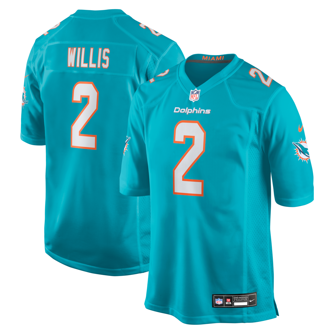 Youth Miami Dolphins Malik Willis Nike Teal Game Jersey - U-jersey