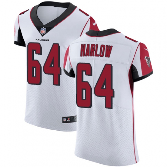 Men's Nike Atlanta Falcons #64 Sean Harlow White Vapor Untouchable Elite Player NFL Jersey - Ujersey