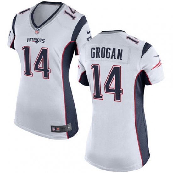 Women's Nike New England Patriots #14 Steve Grogan Game White NFL Jersey - Ujersey