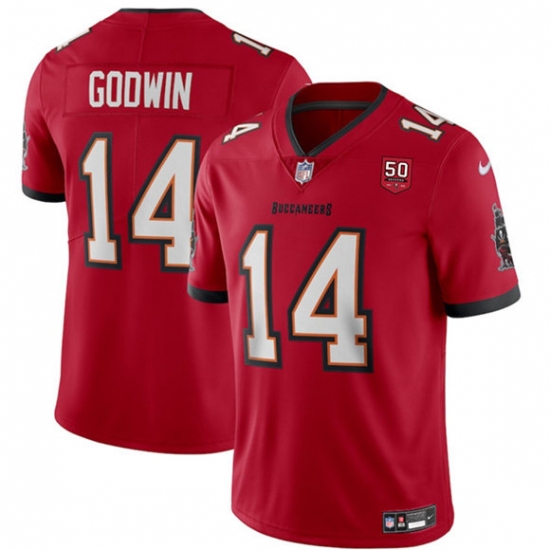 Men's Tampa Bay Buccaneers #14 Chris Godwin Red 2025 50th Season Vapor Untouchable Limited Football Stitched Jersey - Ujersey
