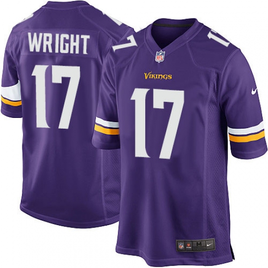 Men's Nike Minnesota Vikings #17 Jarius Wright Game Purple Team Color NFL Jersey - Ujersey