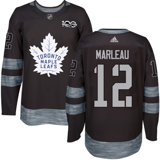 Men's Adidas Toronto Maple Leafs #12 Patrick Marleau Authentic Black 1917-2017 100th Anniversary NHL Jersey - Ujersey