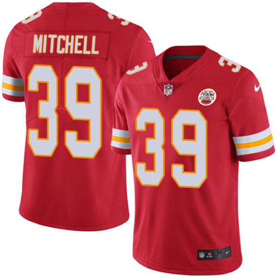 Men's Nike Kansas City Chiefs #39 Terrance Mitchell Red Team Color Vapor Untouchable Limited Player NFL Jersey - Ujersey