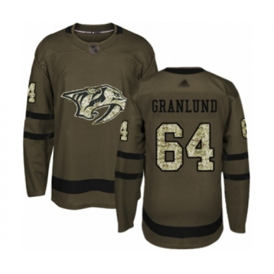 Youth Nashville Predators #64 Mikael Granlund Authentic Green Salute to Service Hockey Jersey - Ujersey