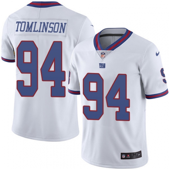 Youth Nike New York Giants #94 Dalvin Tomlinson Limited White Rush Vapor Untouchable NFL Jersey - Ujersey