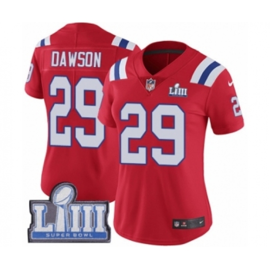 Women's Nike New England Patriots #29 Duke Dawson Red Alternate Vapor Untouchable Limited Player Super Bowl LIII Bound NFL Jersey - Ujersey