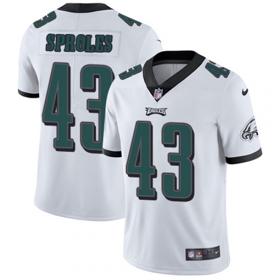 Men's Nike Philadelphia Eagles #43 Darren Sproles White Vapor Untouchable Limited Player NFL Jersey