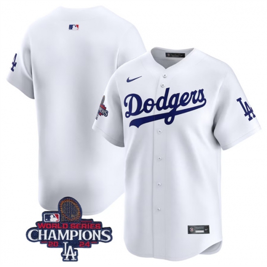 Men's Los Angeles Dodgers Blank White 2024 World Series Home Limited Stitched Baseball Jersey - Ujersey