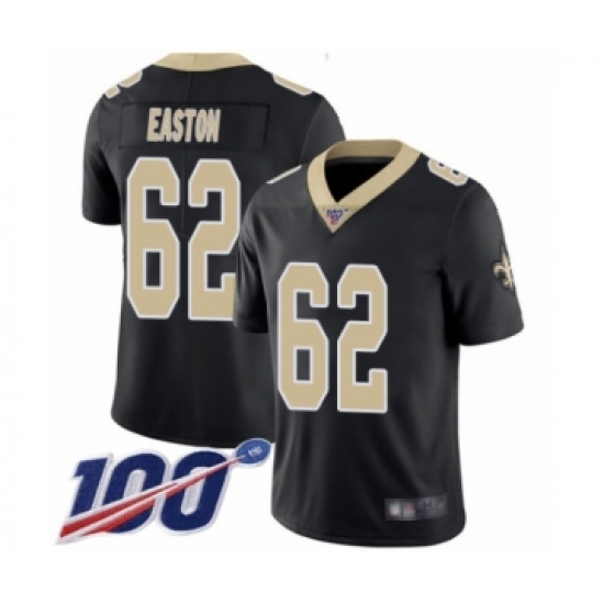 Men's New Orleans Saints #62 Nick Easton Black Team Color Vapor Untouchable Limited Player 100th Season Football Jersey - Ujersey