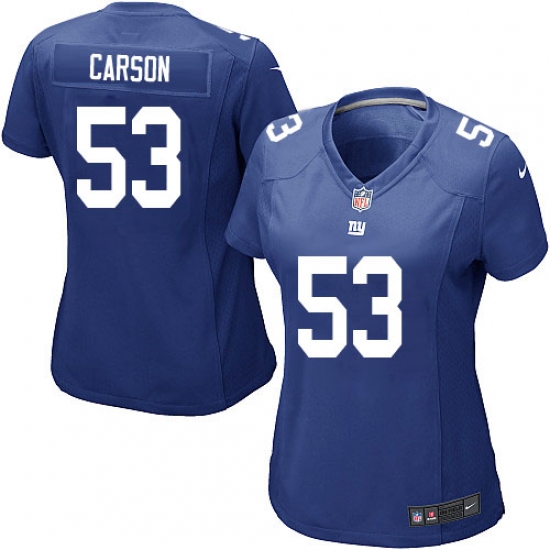 Women's Nike New York Giants #53 Harry Carson Game Royal Blue Team Color NFL Jersey - Ujersey