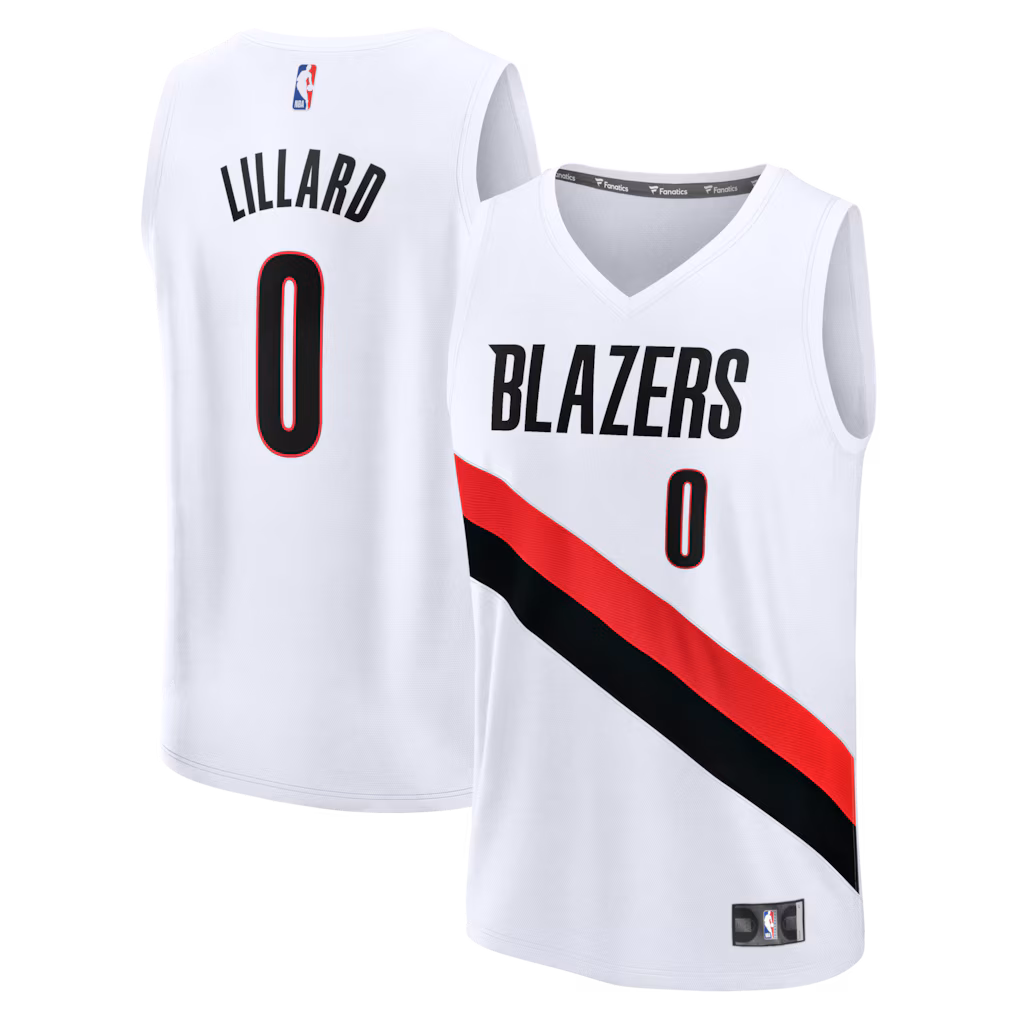 Youth Portland Trail Blazers Damian Lillard Fanatics White Fast Break Replica Jersey - Association Edition