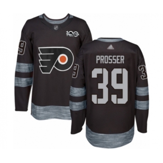 Men's Philadelphia Flyers #39 Nate Prosser Authentic Black 1917-2017 100th Anniversary Hockey Jersey - Ujersey
