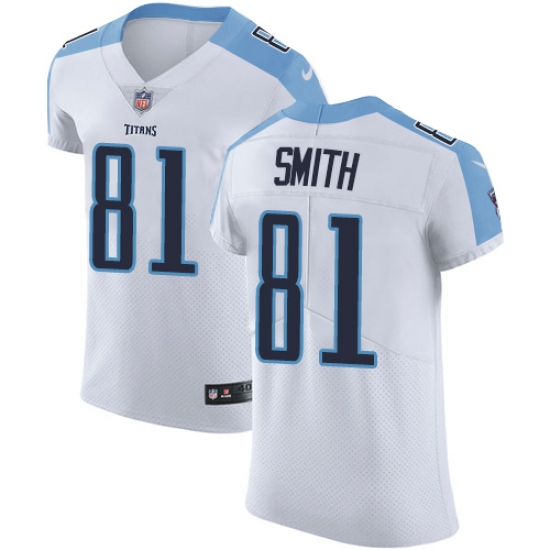 Men's Nike Tennessee Titans #81 Jonnu Smith White Vapor Untouchable Elite Player NFL Jersey - Ujersey
