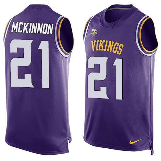 Men's Nike Minnesota Vikings #21 Jerick McKinnon Limited Purple Player Name & Number Tank Top NFL Jersey - Ujersey