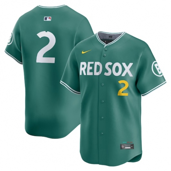 Men's Boston Red Sox #2 Alex Bregman Green 2025 City Connect Limited Stitched Baseball Jersey - Ujersey