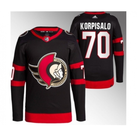 Men's Ottawa Senators #70 Joonas Korpisalo Black Stitched Jersey - Ujersey