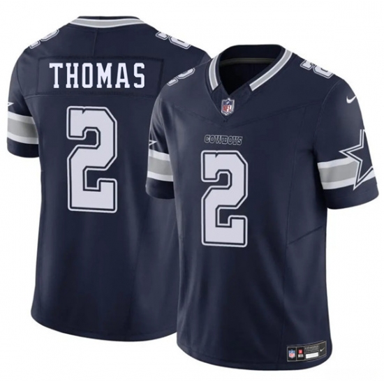 Men's Dallas Cowboys #2 Juanyeh Thomas Navy 2025 F.U.S.E. Vapor Untouchable Limited Football Stitched Jersey - Ujersey