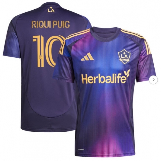 Mens LA Galaxy Riqui Puig adidas Navy 2025 RIZON Replica Player Jersey - Ujersey