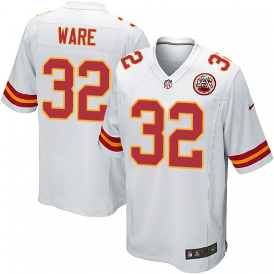 Men's Nike Kansas City Chiefs #32 Spencer Ware Game White NFL Jersey - Ujersey