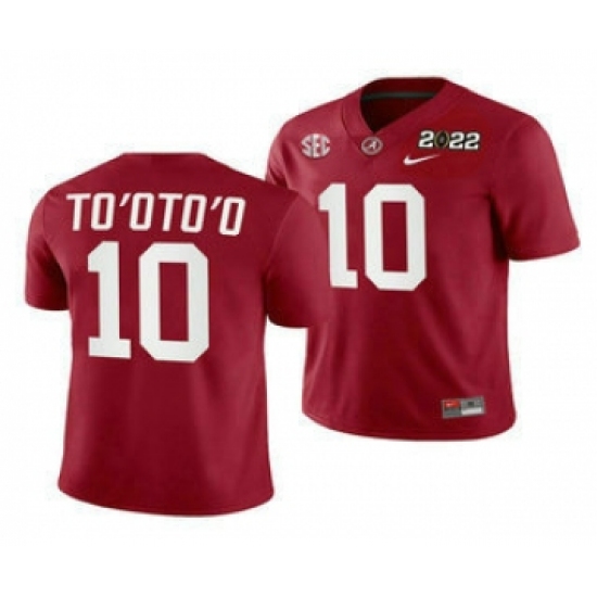 Men's Alabama Crimson Tide #10 Henry TooToo 2022 Patch Red College Football Stitched Jersey - Ujersey
